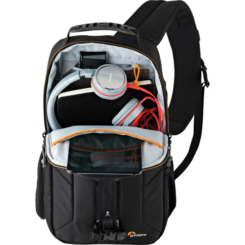 Lowepro SL250AW III Mochila Slingshot, color negro, 13.5 L, se adapta a  tablet de 10 pulgadas, incluye cubierta para lluvia, Negro 