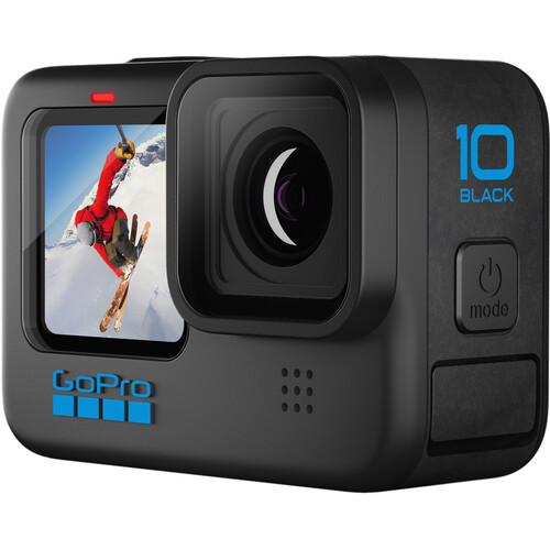 GoPro HERO10 (Hero 10) Black - Cámara de acción impermeable con LCD frontal  y pantallas táctiles traseras, motor GP2, video HD 5K, fotos de 23 MP