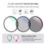 Kit de 3 filtros 82mm (UV/CPL/ND) - K&F Concept - Imagen 6