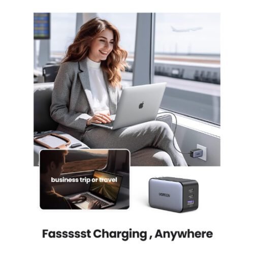 Cargador USB-C triple 65W carga rápida UGREEN - Imagen 5