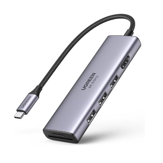 adaptador multipuerto USB C 6 en 1