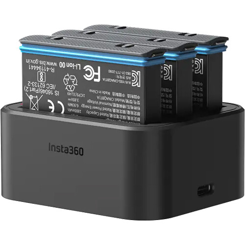 Hub de cargador de batería rápido para Insta360 X3, estación de  almacenamiento de carga magnética inteligente portátil rápida de 2 canales