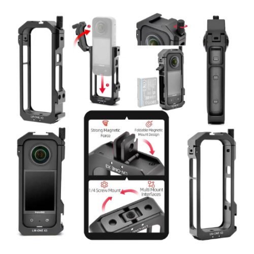 Jaula + protector de lente y pantalla para Insta360 X3 - Imagen 2