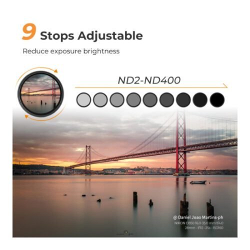 Filtro ND Variable 49mm ND2-ND400 Nano-K – K&F Concept - Imagen 2