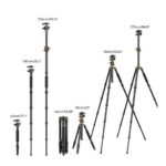 Tripode Cenital K&F T255A4+BH-32L K&F KF09.086V1 (Dorado 2,4mts) - Imagen 2