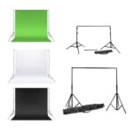 Kit portafondos 2.8 x 3mts + 3 telas (Blanco, Negro, Verde) - Imagen 2
