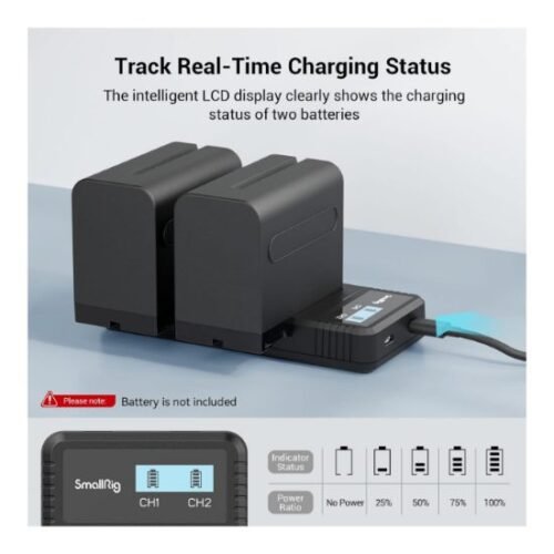 Cargador Dual para Sony NP-F970 - Smallrig 4086 - Imagen 6