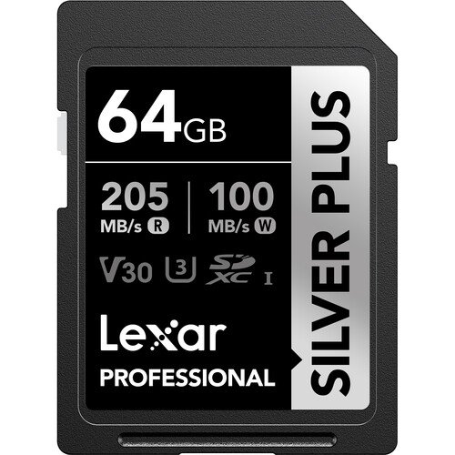 Lexar SDXC Silver Plus UHS-I V30 64Gb