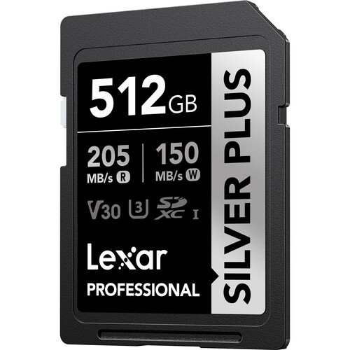Memoria Lexar SDXC Silver Plus UHS-I V30 512Gb / 205Mbps 3 Lexar SDXC Silver Plus UHS-I V30 512Gb
