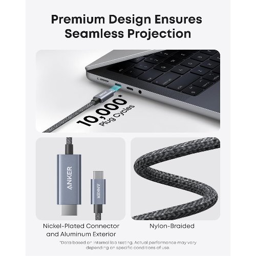 Cable USB C a HDMI 4K a 60Hz 30cm - Anker 3 Cable USB C a HDMI 4K