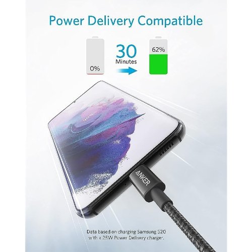 Paquete de 2 Cables USB-C a USB-C 60w 30cm - Anker 4 2 Cables USB-C a USB-C