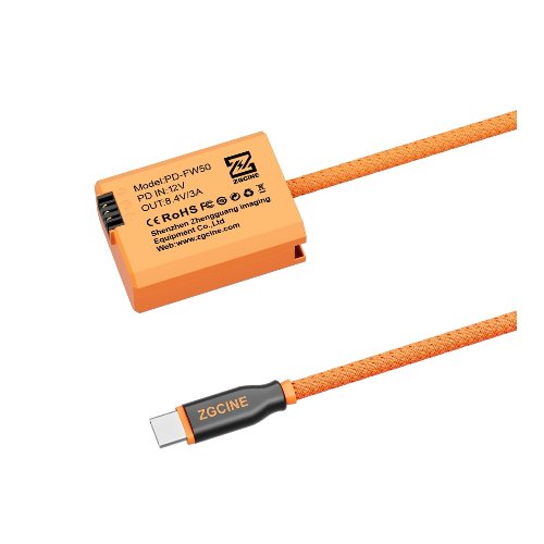 Dummy batería PD-FW50 USB-C a NP-FW50 - ZGCINE 2 Dummy batería PD-FW50