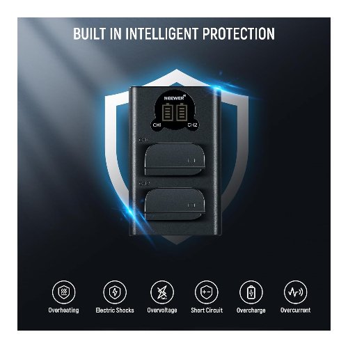 Kit de 2 baterías DMW-BLK22 con cargador doble – Neewer 5 baterías DMW-BLK22