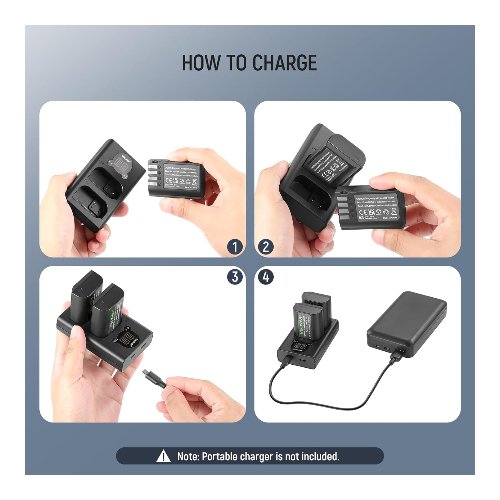 Kit de 2 baterías DMW-BLK22 con cargador doble – Neewer 2 baterías DMW-BLK22