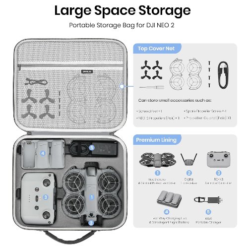 Funda para Dji Neo 2 Combo RC-N 3 Funda para Dji Neo 2 Combo RC-N