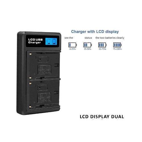 Kit de 2 baterías NP-F970 con cargador doble – Digital 4 Kit de 2 baterías NP-F970 con cargador doble