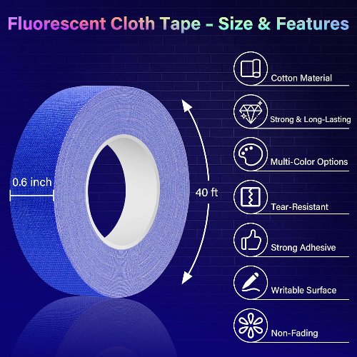 Cinta Gaffer Neón de 6 Colores (2.5cm x 12mts) 5 Gaffer Neón de 6 Colores