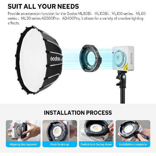 Adaptador de montaje Bowens Godox ML-GB 8 Godox ML-GB