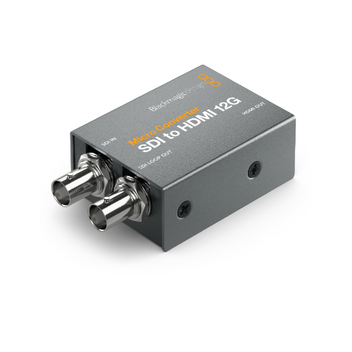 Micro Convertidor SDI a HDMI 12G con Fuente de Alimentación 2 SDI a HDMI 12G