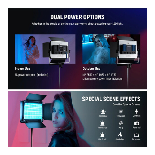 Kit de 2 luces LED RGB Neewer 660 Pro II 2 2 luces LED RGB Neewer 660 Pro II