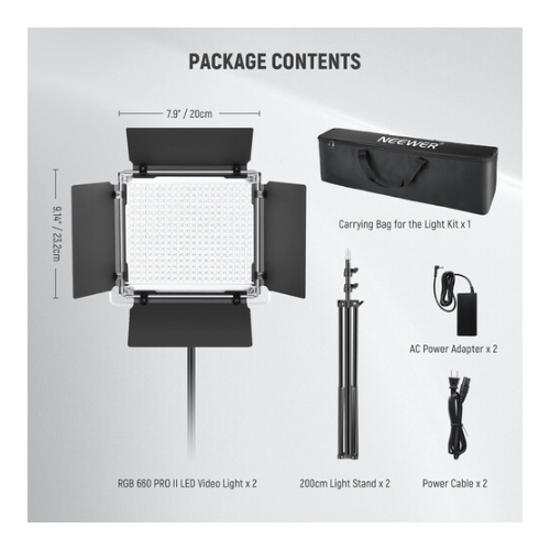Kit de 2 luces LED RGB Neewer 660 Pro II 9 2 luces LED RGB Neewer 660 Pro II