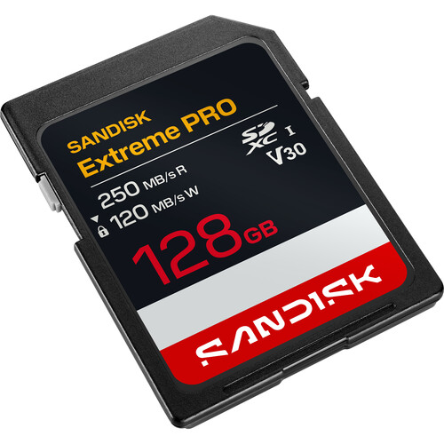 SanDisk Extreme PRO UHS-I SDXC 128GB vista frontal
