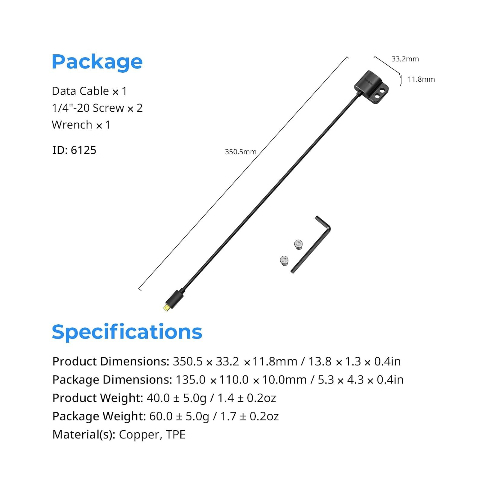 Cable Adaptador 4K Micro HDMI a HDMI 30cm SmallRig  6125